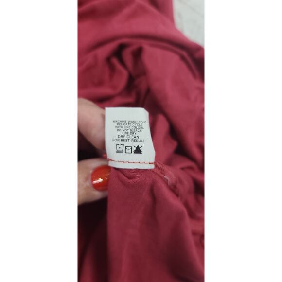 Krisa Surplice women's long sleeve blouse red Size Large Office church polished - Picture 7 of 9